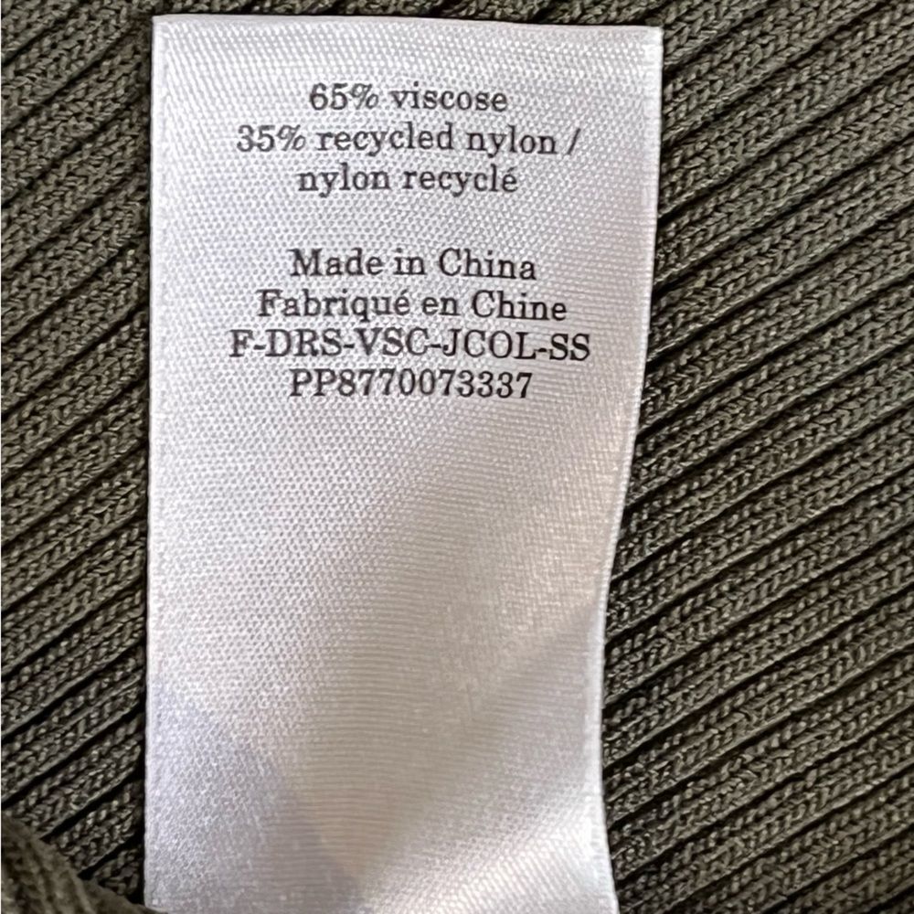 Everlane Viscose Knit Polo Midi Dress Olive Green Women’s Large  Ribbed Preppy - Picture 8 of 9